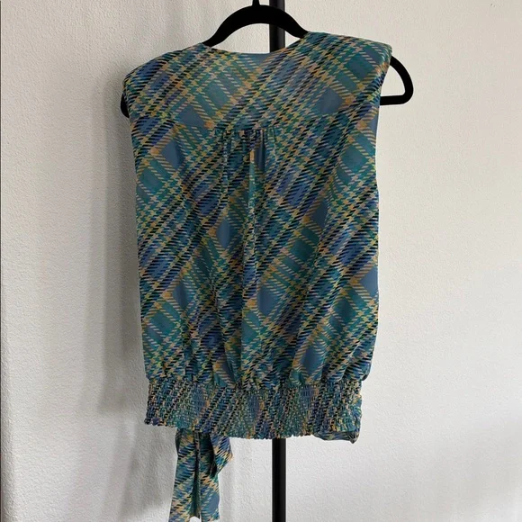 Ramy Brook Drapy Neck Ivory Sleeveless Blouse NWT Size M